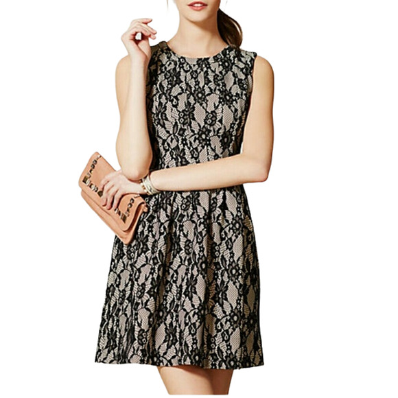 HD in Paris XSP Dress Black White Lace A Line‎ Mini Back Zip Sleeveless 1351 - Picture 1 of 9